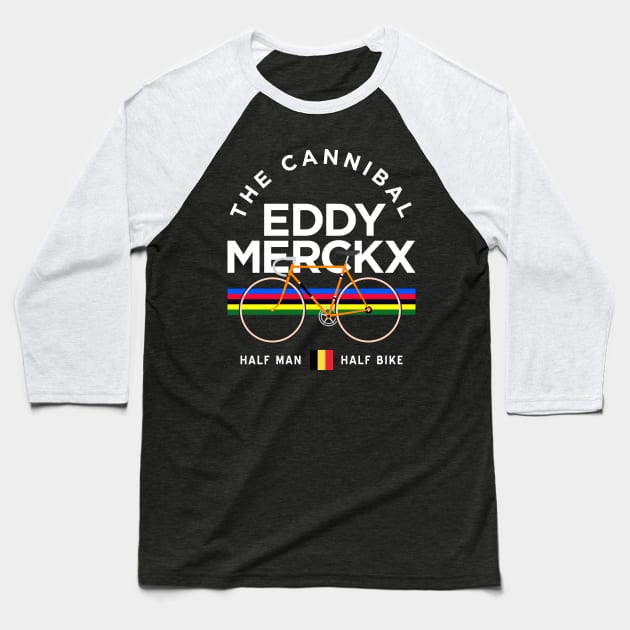 Eddy Merckx Baseball T-Shirt by reigedesign